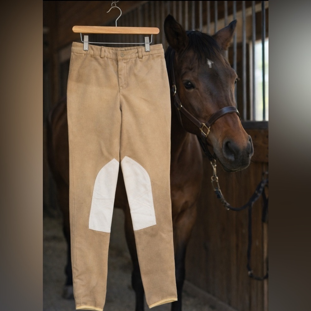 Perris Tan Riding knee-patch breech pants